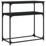 vidaXL Konzolový stolík čierny 75x35,5x75 cm kompozitné drevo – Obrázok 6