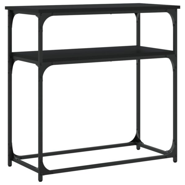 vidaXL Konzolový stolík čierny 75x35,5x75 cm kompozitné drevo – Obrázok 6