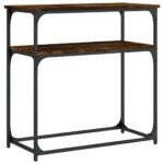 vidaXL Konzolový stolík dymový dub 75x35,5x75 cm kompozitné drevo – Obrázok 2