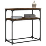 vidaXL Konzolový stolík dymový dub 75x35,5x75 cm kompozitné drevo – Obrázok 3