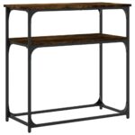 vidaXL Konzolový stolík dymový dub 75x35,5x75 cm kompozitné drevo – Obrázok 6