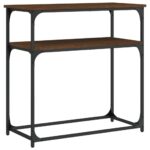 vidaXL Konzolový stolík hnedý dub 75x35,5x75 cm kompozitné drevo – Obrázok 2