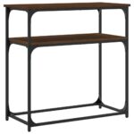 vidaXL Konzolový stolík hnedý dub 75x35,5x75 cm kompozitné drevo – Obrázok 6