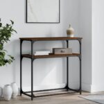 vidaXL Konzolový stolík hnedý dub 75x35,5x75 cm kompozitné drevo
