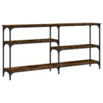 vidaXL Konzolový stolík dymový dub 160x29x75 cm kompozitné drevo – Obrázok 2