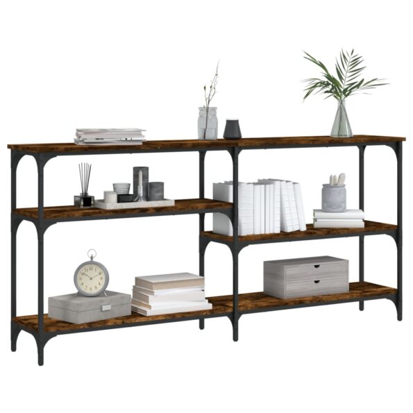 vidaXL Konzolový stolík dymový dub 160x29x75 cm kompozitné drevo – Obrázok 3