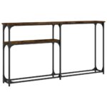 vidaXL Konzolový stolík dymový dub 145x22,5x75 cm kompozitné drevo – Obrázok 2