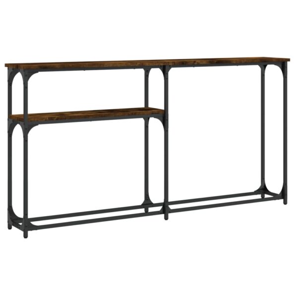 vidaXL Konzolový stolík dymový dub 145x22,5x75 cm kompozitné drevo – Obrázok 2