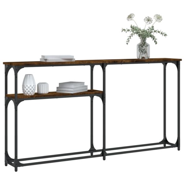 vidaXL Konzolový stolík dymový dub 145x22,5x75 cm kompozitné drevo – Obrázok 3