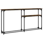 vidaXL Konzolový stolík dymový dub 145x22,5x75 cm kompozitné drevo – Obrázok 6