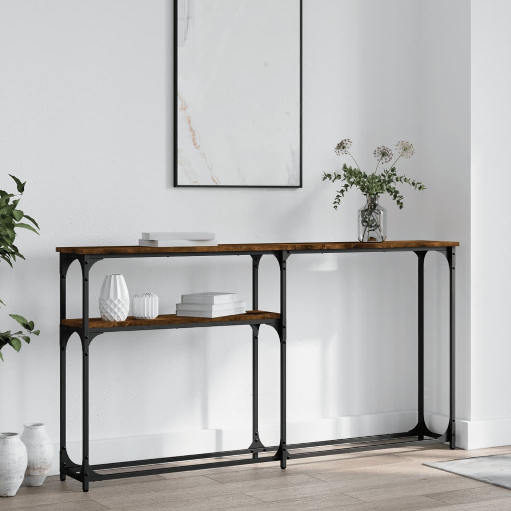 VXL8720845420482_m_en_hd_1.jpg vidaXL Konzolový stolík dymový dub 145x22,5x75 cm kompozitné drevo – Obrázok 1