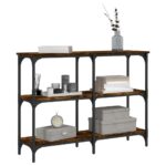 vidaXL Konzolový stolík dymový dub 100x29x75 cm kompozitné drevo – Obrázok 3