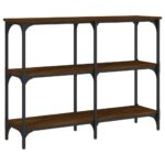 vidaXL Konzolový stolík hnedý dub 100x29x75 cm kompozitné drevo – Obrázok 2