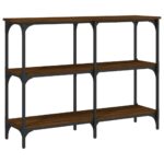 vidaXL Konzolový stolík hnedý dub 100x29x75 cm kompozitné drevo – Obrázok 6