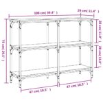 vidaXL Konzolový stolík hnedý dub 100x29x75 cm kompozitné drevo – Obrázok 9