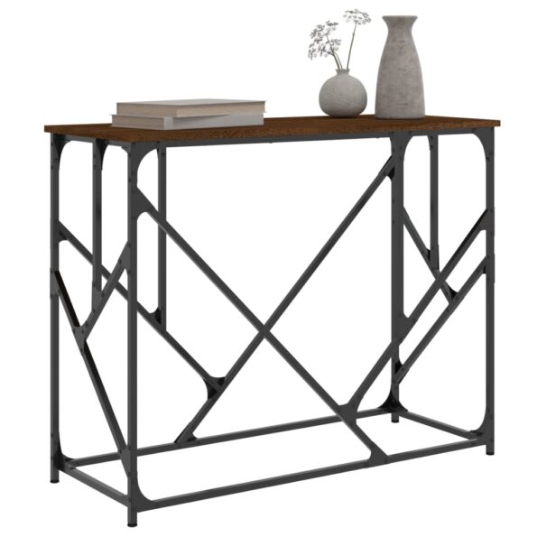 vidaXL Konzolový stolík hnedý dub 100x40x80 cm kompozitné drevo – Obrázok 3