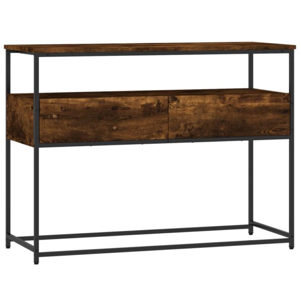 vidaXL Konzolový stolík dymový dub 100x40x75 cm kompozitné drevo – Obrázok 2