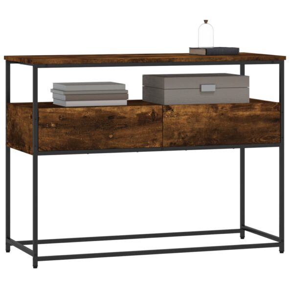 vidaXL Konzolový stolík dymový dub 100x40x75 cm kompozitné drevo – Obrázok 3