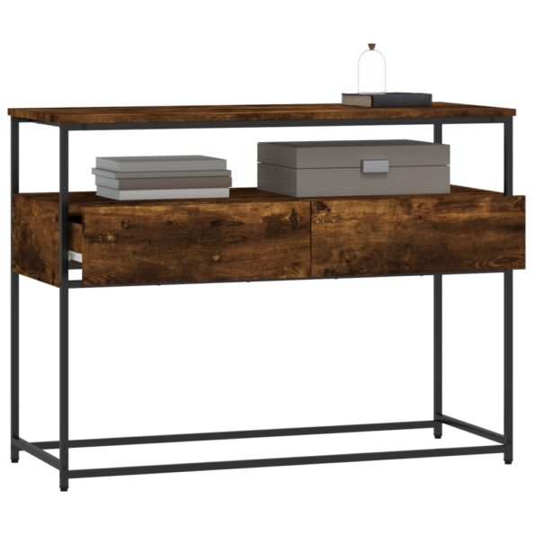 vidaXL Konzolový stolík dymový dub 100x40x75 cm kompozitné drevo – Obrázok 4