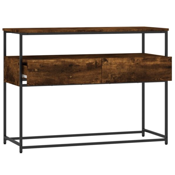 vidaXL Konzolový stolík dymový dub 100x40x75 cm kompozitné drevo – Obrázok 5