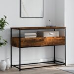 vidaXL Konzolový stolík dymový dub 100x40x75 cm kompozitné drevo