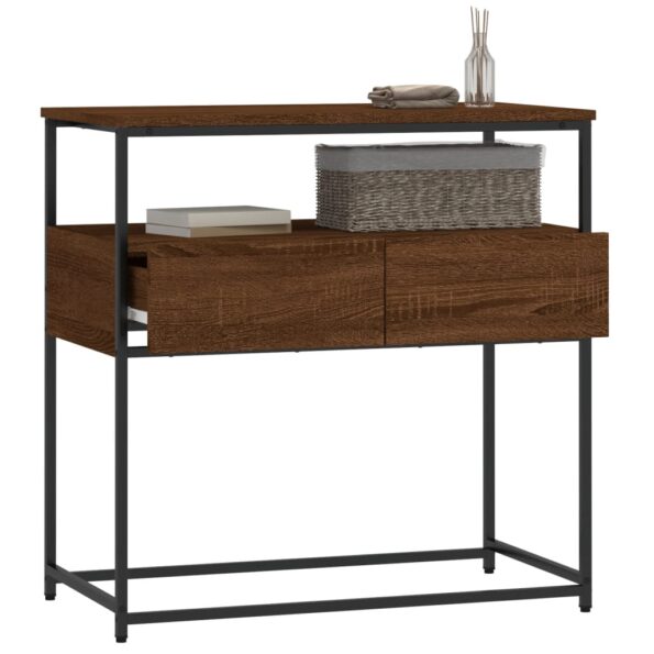 vidaXL Konzolový stolík hnedý dub 75x40x75 cm kompozitné drevo – Obrázok 4