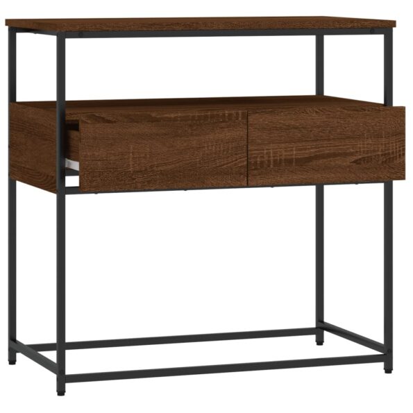 vidaXL Konzolový stolík hnedý dub 75x40x75 cm kompozitné drevo – Obrázok 5