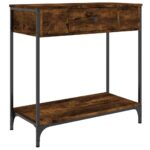 vidaXL Konzolový stolík dymový dub 75 x 34,5 x 75 cm kompozitné drevo – Obrázok 2