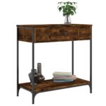vidaXL Konzolový stolík dymový dub 75 x 34,5 x 75 cm kompozitné drevo – Obrázok 3