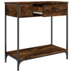 vidaXL Konzolový stolík dymový dub 75 x 34,5 x 75 cm kompozitné drevo – Obrázok 5