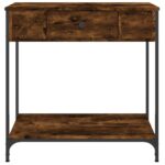vidaXL Konzolový stolík dymový dub 75 x 34,5 x 75 cm kompozitné drevo – Obrázok 6