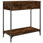 vidaXL Konzolový stolík dymový dub 75 x 34,5 x 75 cm kompozitné drevo – Obrázok 8