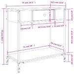 vidaXL Konzolový stolík dymový dub 75 x 34,5 x 75 cm kompozitné drevo – Obrázok 11