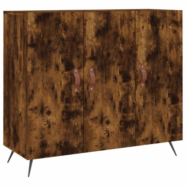 vidaXL Komoda dymový dub 90x34x80 cm kompozitné drevo – Obrázok 2