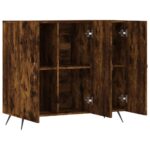 vidaXL Komoda dymový dub 90x34x80 cm kompozitné drevo – Obrázok 5