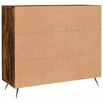 vidaXL Komoda dymový dub 90x34x80 cm kompozitné drevo – Obrázok 8