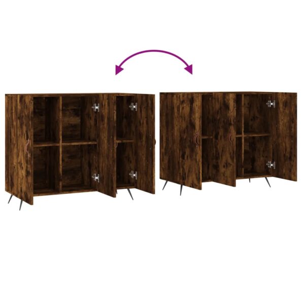 vidaXL Komoda dymový dub 90x34x80 cm kompozitné drevo – Obrázok 9