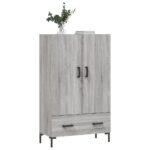 vidaXL Vysoká skrinka sivý dub sonoma 69,5x31x115 cm kompozitné drevo – Obrázok 3