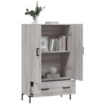 vidaXL Vysoká skrinka sivý dub sonoma 69,5x31x115 cm kompozitné drevo – Obrázok 4