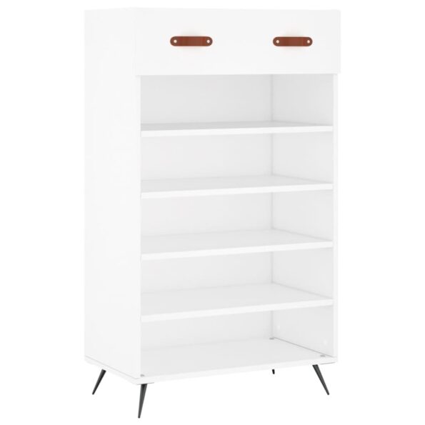 vidaXL Botník biely 60x35x105 cm kompozitné drevo – Obrázok 2