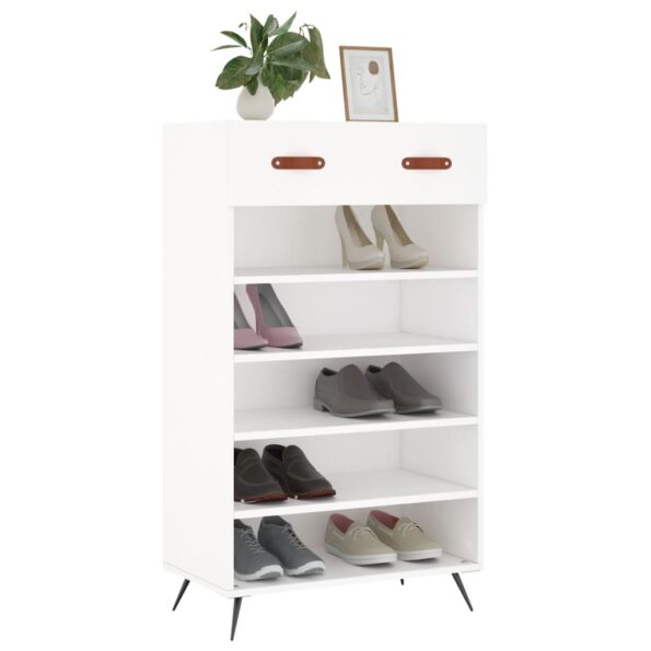 vidaXL Botník biely 60x35x105 cm kompozitné drevo – Obrázok 3