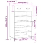 vidaXL Botník biely 60x35x105 cm kompozitné drevo – Obrázok 12
