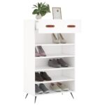 vidaXL Botník biely 60x35x105 cm kompozitné drevo – Obrázok 4