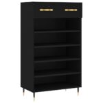 vidaXL Botník čierny 60x35x105 cm kompozitné drevo – Obrázok 2