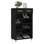 vidaXL Botník čierny 60x35x105 cm kompozitné drevo – Obrázok 3
