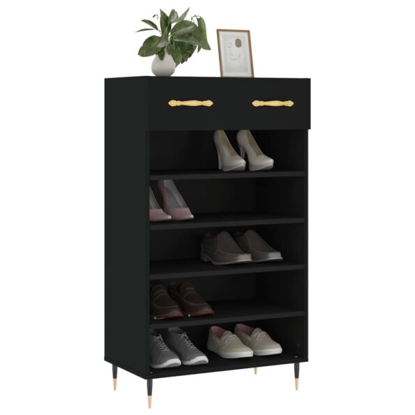 vidaXL Botník čierny 60x35x105 cm kompozitné drevo – Obrázok 3