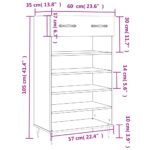 vidaXL Botník čierny 60x35x105 cm kompozitné drevo – Obrázok 12