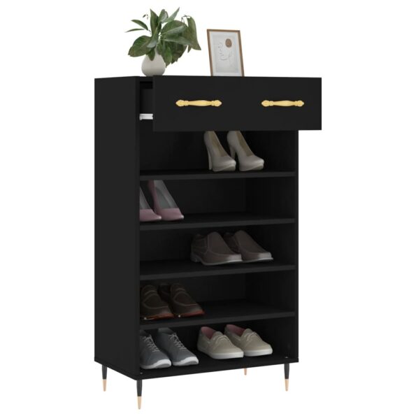 vidaXL Botník čierny 60x35x105 cm kompozitné drevo – Obrázok 4