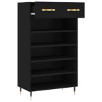 vidaXL Botník čierny 60x35x105 cm kompozitné drevo – Obrázok 5