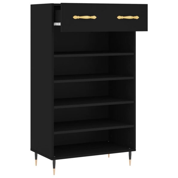 vidaXL Botník čierny 60x35x105 cm kompozitné drevo – Obrázok 5